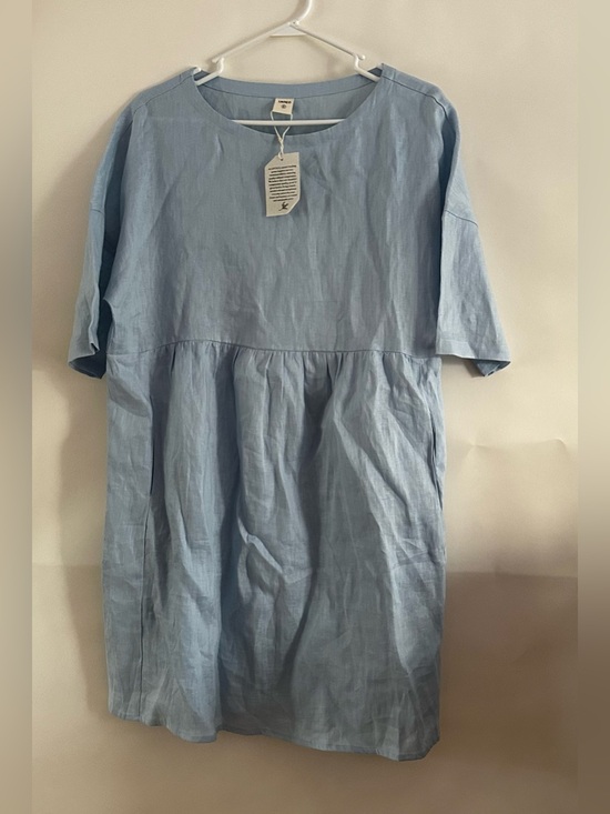 Lintico Dresses & Skirts - NWT Lintico Women’s 100% Linen ,Midi , Blue Lagenlook Minimalist peasant Sz S